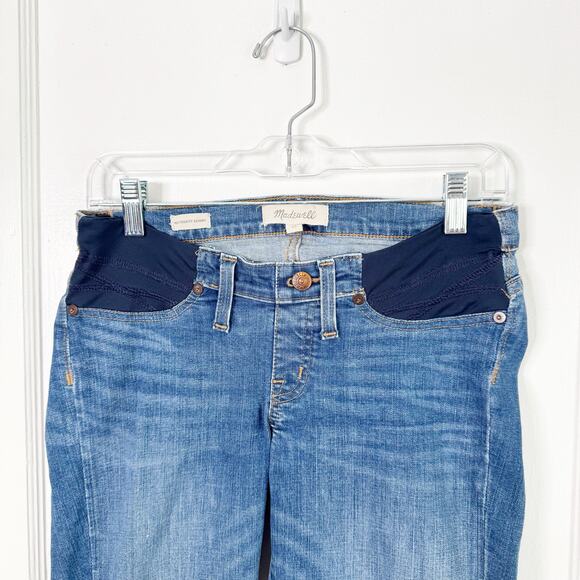 Madewell Maternity Skinny Jeans Stretchy Side Panels Distressed Look Size 28 - Picture 5 of 12